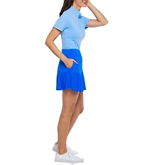 IBKUL Essential Knit Solid Flounce Pull-On Skort