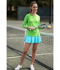 IBKUL Essential Knit Solid Flounce Pull-On Skort