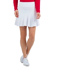 IBKUL Essential Knit Solid Flounce Pull-On Skort