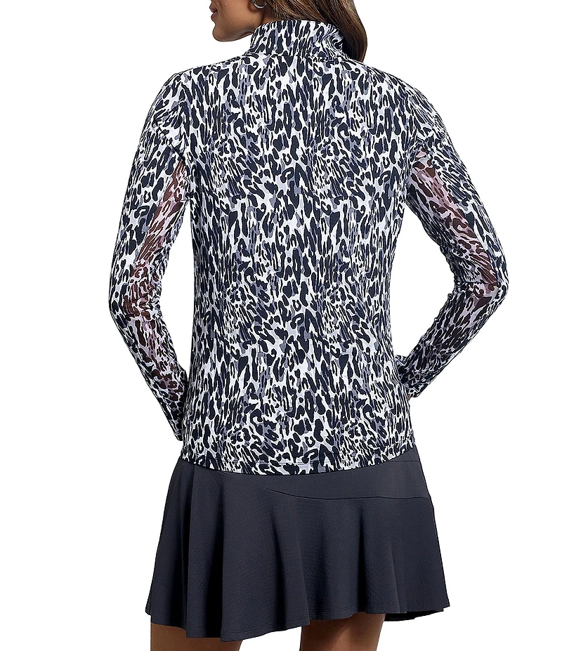 IBKUL Karen Long Sleeve Quarter Zip Mock Neck Top