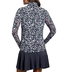 IBKUL Karen Long Sleeve Quarter Zip Mock Neck Top