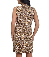 IBKUL Karen Sleeveless Mock Neck Above the Knee Dress