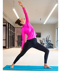 IBKUL Quarter Zip Mock Neck Long Sleeve Top