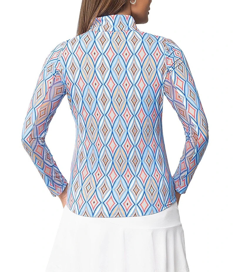 IBKUL Romina Print Mock Neck Long Sleeve Top