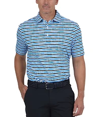 IBKUL Short Sleeve Landon Stripe Polo Shirt
