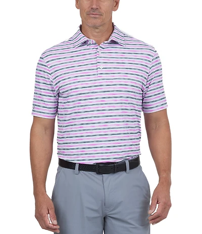 IBKUL Short Sleeve Landon Stripe Polo Shirt