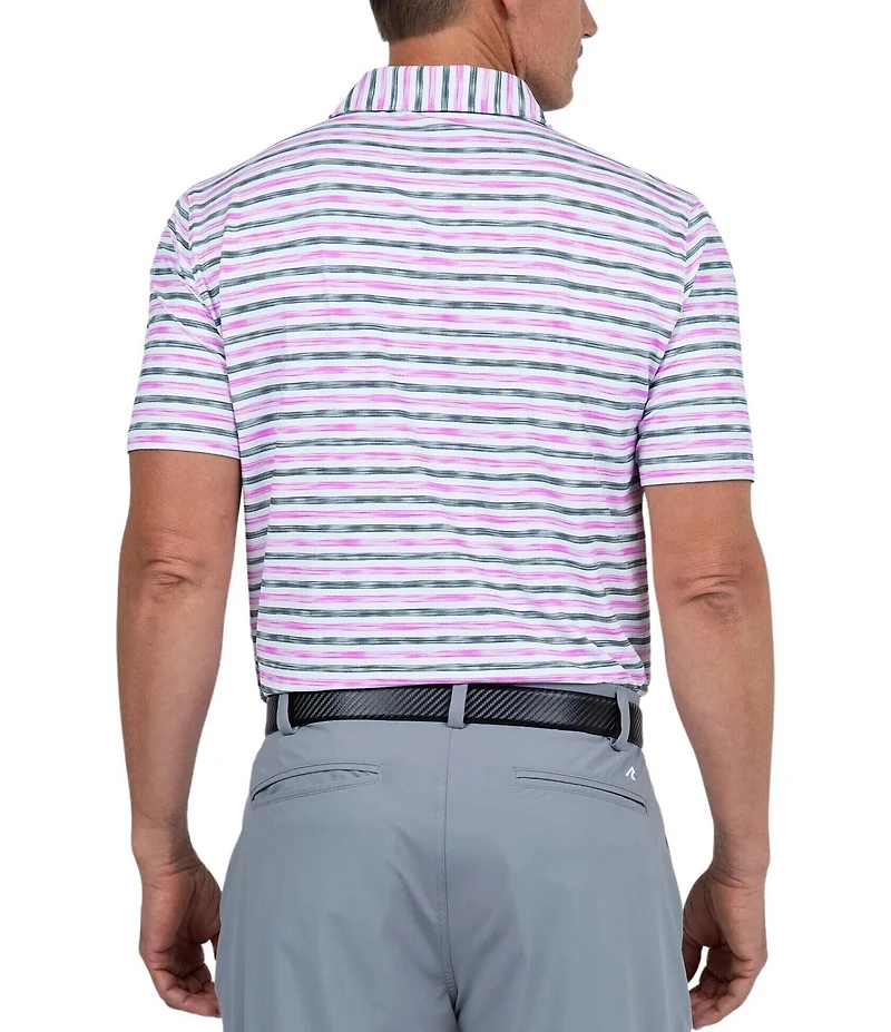 IBKUL Short Sleeve Landon Stripe Polo Shirt