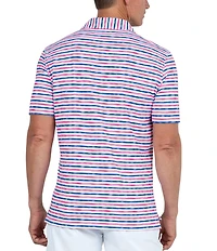 IBKUL Short Sleeve Landon Stripe Polo Shirt