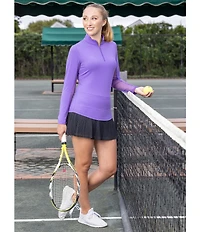 IBKUL Solid Long Sleeve Quarter Zip Top