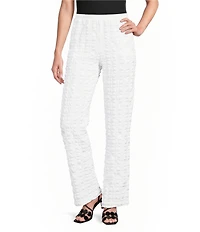 IC Collection Bubble Check Elastic Waist Straight Leg Pants