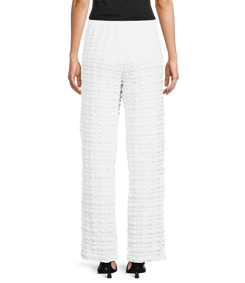 IC Collection Bubble Check Elastic Waist Straight Leg Pants