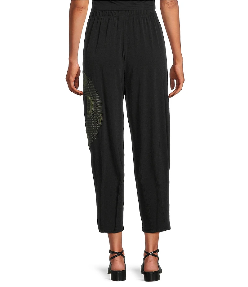 IC Collection Coordinating Moon Dot Jacquard Knit Elastic Waist Lantern Pants