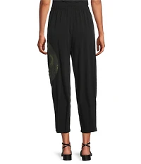 IC Collection Coordinating Moon Dot Jacquard Knit Elastic Waist Lantern Pants