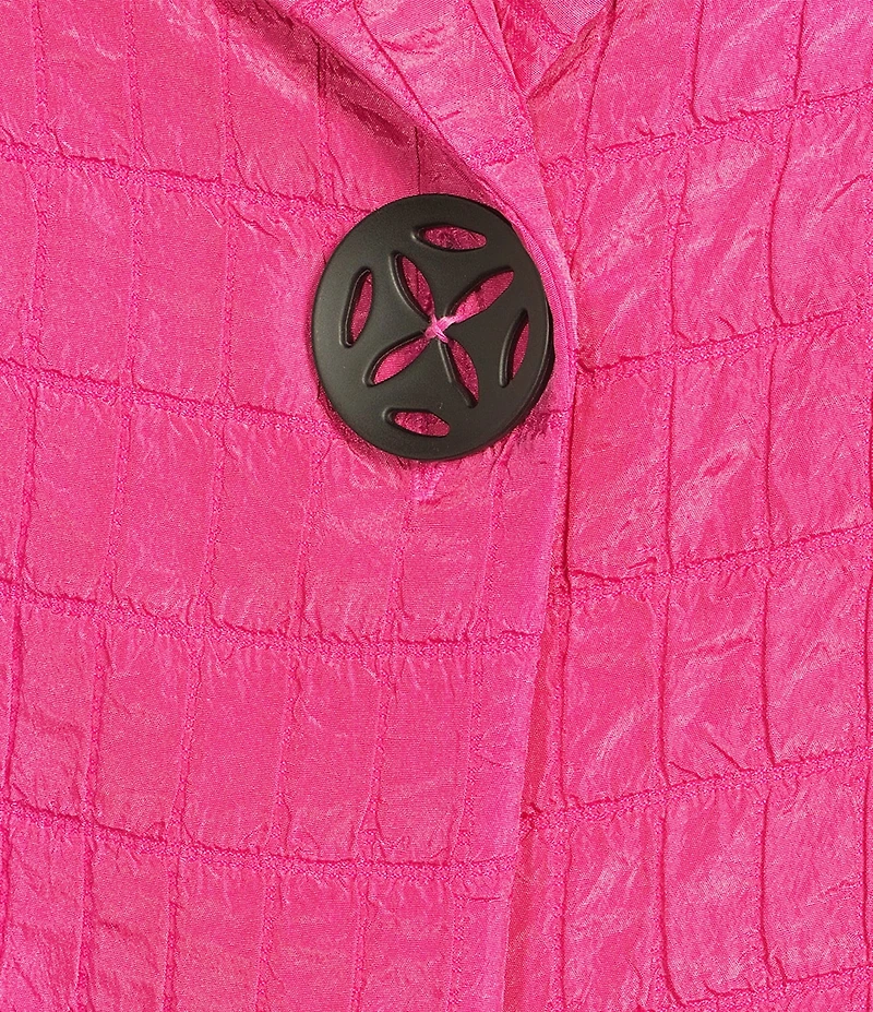 IC Collection Crinkle Jacquard Shawl Collar Long Sleeve Jacket