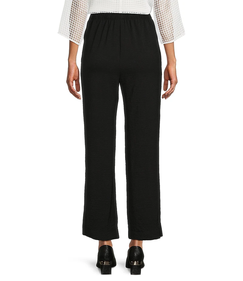 IC Collection Crinkle Woven Elastic Waist Wide Leg Pull-On Pants