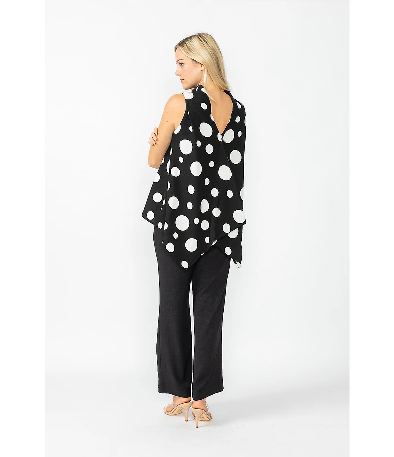 IC Collection Crinkle Woven Elastic Waist Wide Leg Pull-On Pants