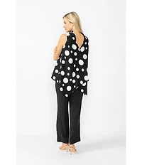 IC Collection Crinkle Woven Elastic Waist Wide Leg Pull-On Pants