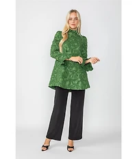 IC Collection Crinkle Woven Elastic Waist Wide Leg Pull-On Pants