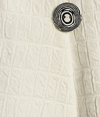 IC Collection Crinkle Woven High Neck Bracelet Sleeve Asymmetrical Jacket