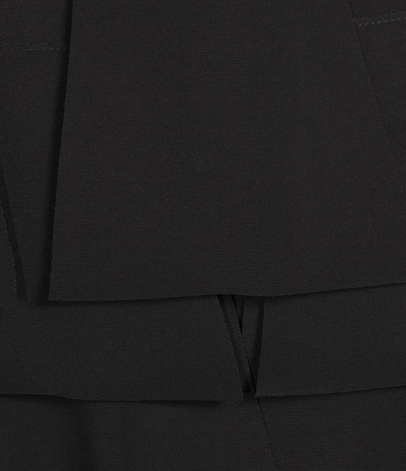 IC Collection Knit Asymmetrical Patch Tiered High Rise Midi Skirt