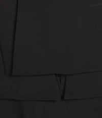 IC Collection Knit Asymmetrical Patch Tiered High Rise Midi Skirt