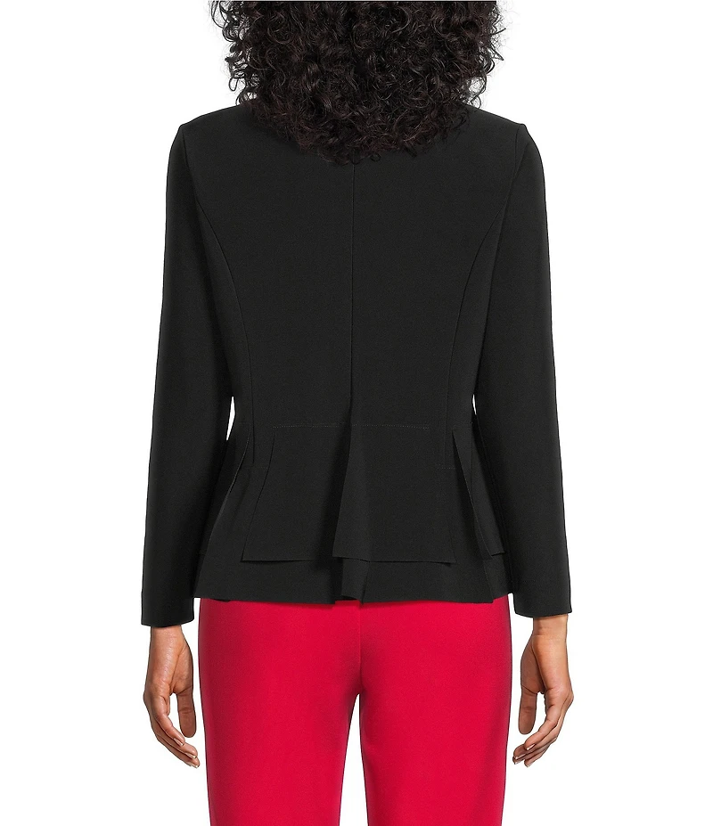 IC Collection Knit Asymmetrical Tiered Round Neck Long Sleeve Flap Top