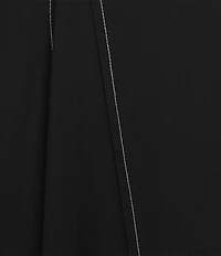 IC Collection Knit Collar V-Neck Elbow Puff Sleeve Fit-An-Flare Midi Dress