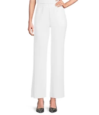 IC Collection Knit Elastic Waist Coordinating Wide Leg Pull-On Coordinating Ankle Pants