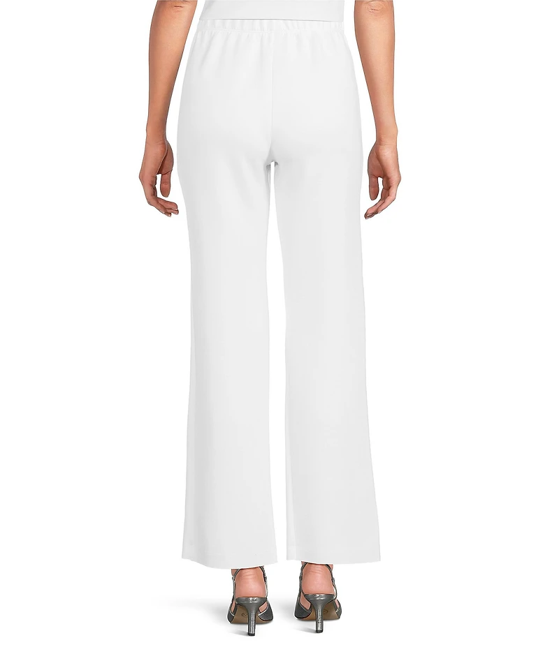 IC Collection Knit Elastic Waist Coordinating Wide Leg Pull-On Coordinating Ankle Pants