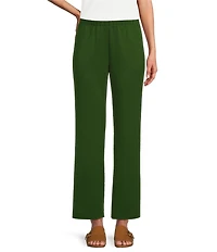 IC Collection Knit Elastic Waist Coordinating Wide Leg Pull-On Coordinating Ankle Pants