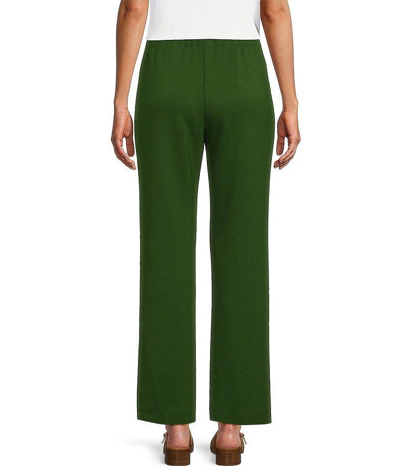IC Collection Knit Elastic Waist Coordinating Wide Leg Pull-On Coordinating Ankle Pants