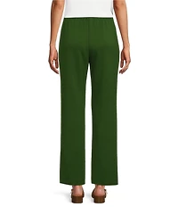 IC Collection Knit Elastic Waist Coordinating Wide Leg Pull-On Coordinating Ankle Pants