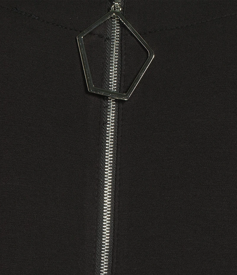 IC Collection Knit Round Neck Long Sleeve Rosette Cuff Tunic