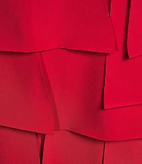 IC Collection Knit Round Neck Sleeveless Tiered Ruffle Asymmetrical Maxi Dress