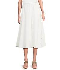 IC Collection Knit Wide Leg Floral Applique Palazo Pants