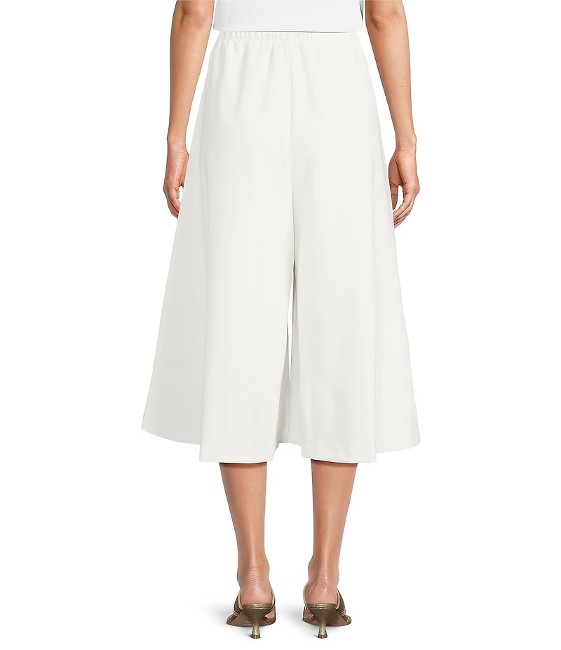 IC Collection Knit Wide Leg Floral Applique Palazo Pants