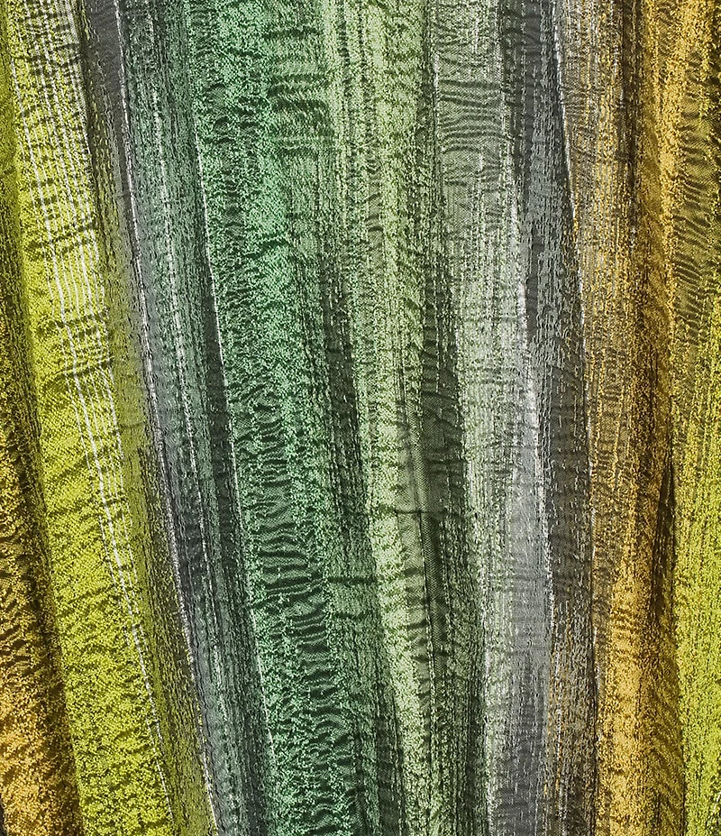 IC Collection Metallic Gradien Stand Ruffle Neck Bracelet Puff Sleeve Jacket