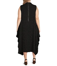IC Collection Plus Size High Mock Neck Sleeveless Waistless Dress