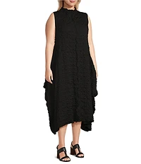 IC Collection Plus Size High Mock Neck Sleeveless Waistless Dress
