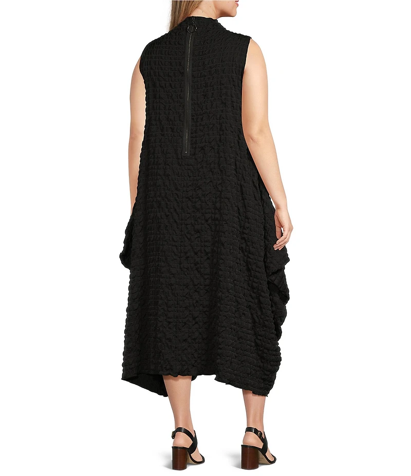 IC Collection Plus Size High Mock Neck Sleeveless Waistless Dress
