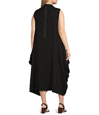 IC Collection Plus Size High Mock Neck Sleeveless Waistless Dress