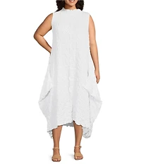IC Collection Plus Size High Mock Neck Sleeveless Waistless Dress