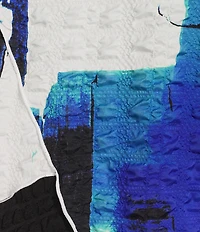IC Collection Plus Pucker Mesh Abstratc Print Scoop Neck Bracelet Sleeve Tunic