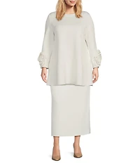 IC Collection Plus Size Air Sponge Knit Pull-On Pencil Skirt