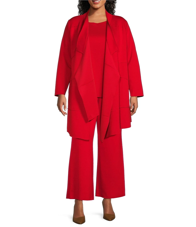 IC Collection Plus Size Knit Crepe Boat Neck Sleeveless Tank