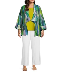 IC Collection Plus Size Knit Straight Leg Pull-On Pants