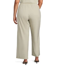 IC Collection Plus Size Prada Knit Elastic Straight Leg Pants