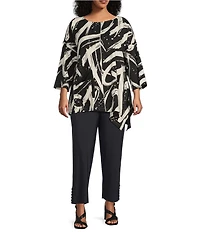 IC Collection Plus Size Slim Stretch Knit Cropped Pants