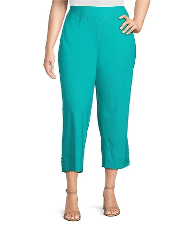 IC Collection Plus Size Slim Stretch Knit Cropped Pants