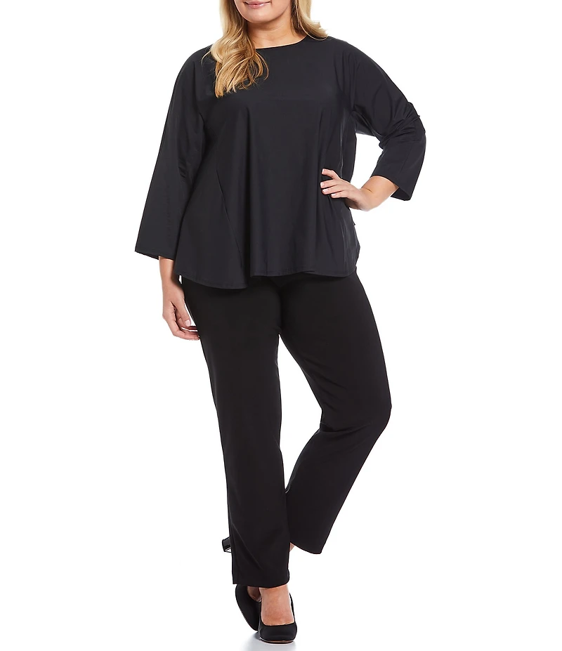 IC Collection Plus Size Stretch Knit Slim Leg Pull-On Pants
